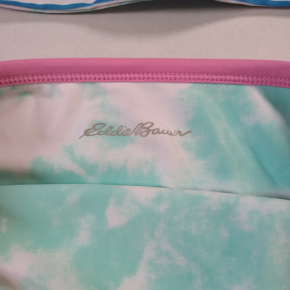 Eddie Baur Multicolor Girls Colorful Tankini Set Pink & Blue Size 7-8 Small EUC